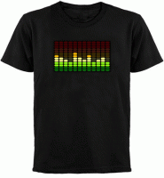 Camisa Led Luminosa Ativada por Som - Estampa Equalizer